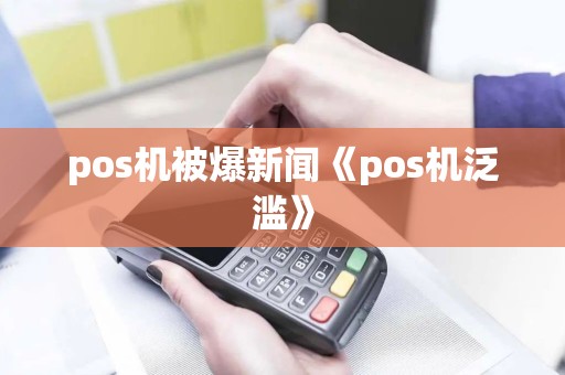 pos机被爆新闻《pos机泛滥》