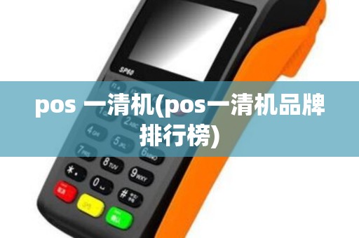 pos 一清机(pos一清机品牌排行榜)