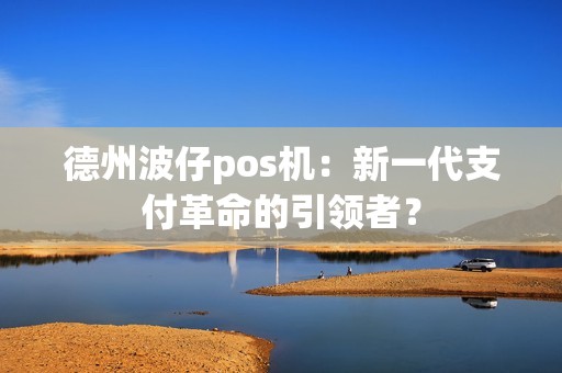 德州波仔pos机：新一代支付革命的引领者？