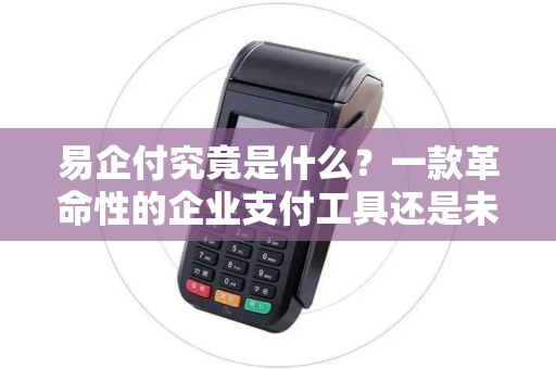 易企付究竟是什么？一款革命性的企业支付工具还是未来商业发展的关键利器？