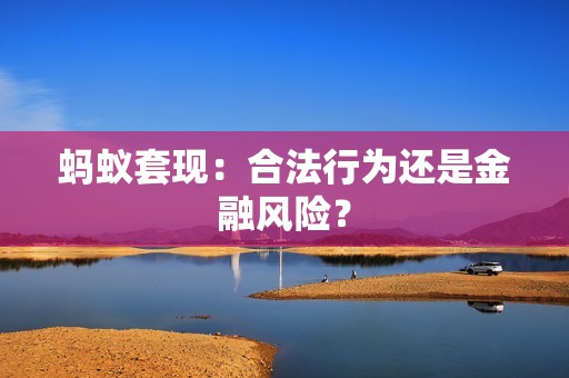 蚂蚁套现：合法行为还是金融风险？