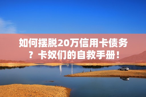 如何摆脱20万信用卡债务？卡奴们的自救手册！