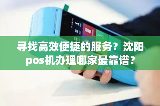 寻找高效便捷的服务？沈阳pos机办理哪家最靠谱？