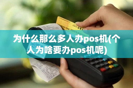 为什么那么多人办pos机(个人为啥要办pos机呢)
