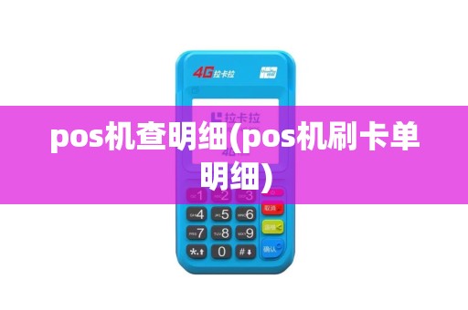 pos机查明细(pos机刷卡单明细)