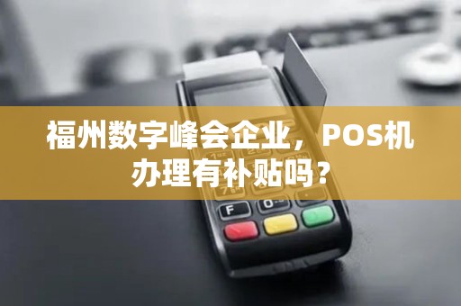 福州数字峰会企业，POS机办理有补贴吗？