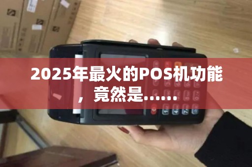 2025年最火的POS机功能，竟然是……