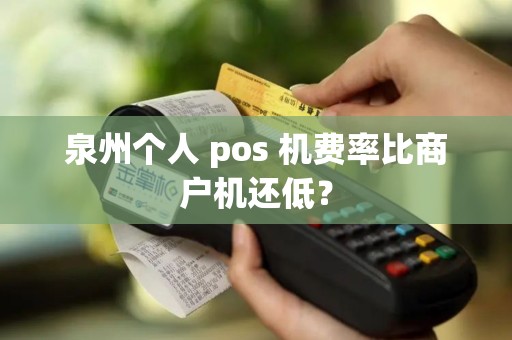 泉州个人 pos 机费率比商户机还低？